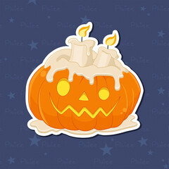 Melted Candle Halloween Pumpkin