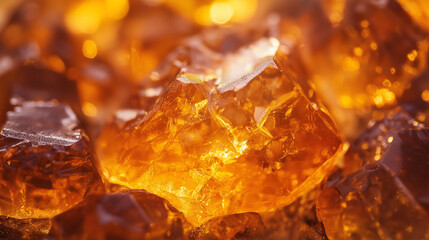 an extreme close-up shot of myrrh resin, focusing on the intricate, rough texture and amber tones