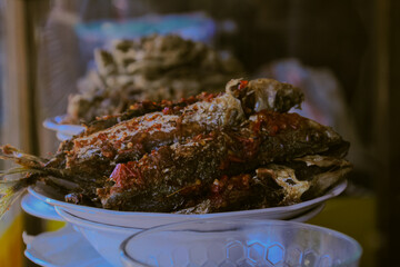 fried tuna with spicy Indonesian chili sauce