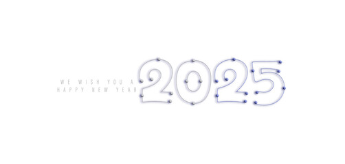 Festive New Year 2025 design with cheerful text promoting happiness and kindness, radiating positivity and joy