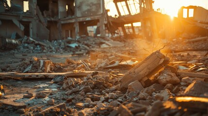 Debris of collapsed structures following seismic activity