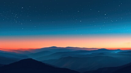 Mountain Ranges at Night