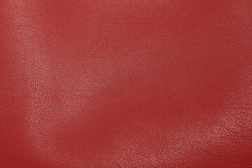Red leather, closeup view of material texture