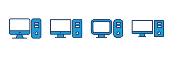 Computer icon vector. computer monitor icon vector.