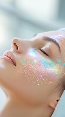 Fototapeta premium Nanotechnology skin treatment in a futuristic spa