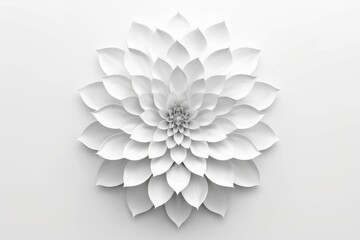 Graceful silhouette of a white geometric flower in bloom at dusk
