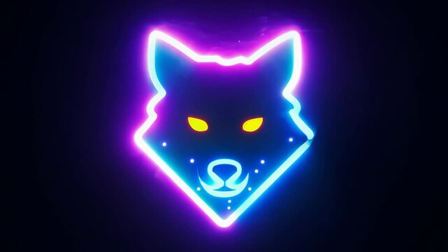 Neon wolf head illustration