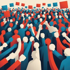 US Political Division Polarization Government Split National Conflict Social Debate, Generative AI