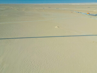 Aerian shot of the Gobi desert in Qinghai, China