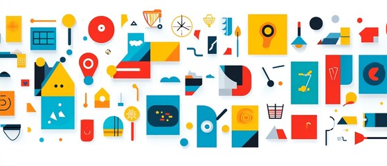 Illustration of a colorful and engaging alphabet chart with each letter represented by vibrant icons and images, modern and clean design