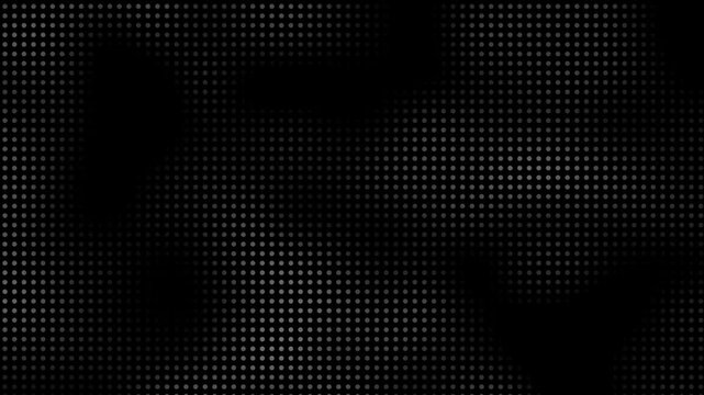 abstract animated halftone dotted retro technology background, random dots, and grids, 3d render loop animation backdrop	