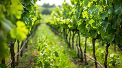 Vineyard Rows in Summer