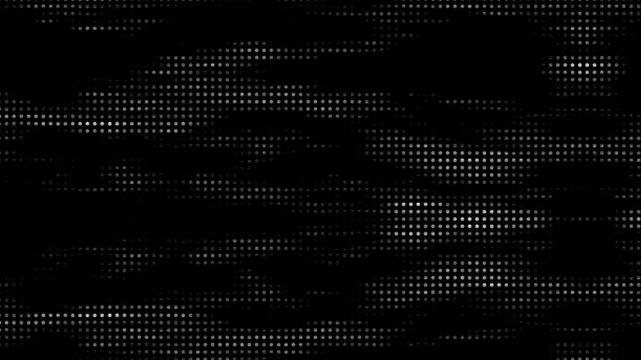 abstract animated halftone dotted retro technology background, random dots, and grids, 3d render loop animation backdrop	