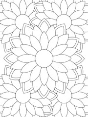 All these designs are hand-drawn and unique 
Flower Beautiful black and white illustration for adult coloring book,
This is a printable Beautiful Zentangle Coloring page for KDP Interior, POD products