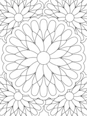 All these designs are hand-drawn and unique 
Flower Beautiful black and white illustration for adult coloring book,
This is a printable Beautiful Zentangle Coloring page for KDP Interior, POD products