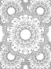 All these designs are hand-drawn and unique 
Flower Beautiful black and white illustration for adult coloring book,
This is a printable Beautiful Zentangle Coloring page for KDP Interior, POD products