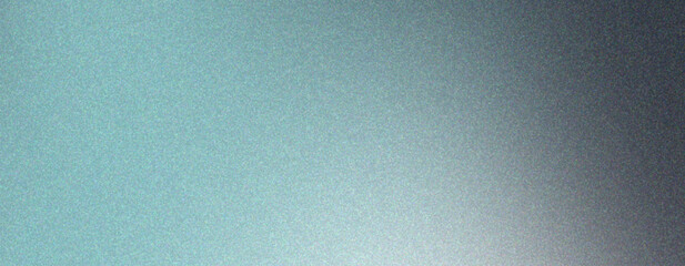 Abstract grainy gradient background black, grey and cyan, noise effect, banner poster cover design.