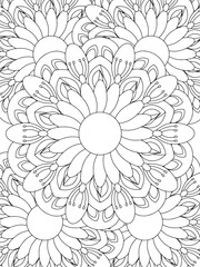All these designs are hand-drawn and unique 
Flower Beautiful black and white illustration for adult coloring book,
This is a printable Beautiful Zentangle Coloring page for KDP Interior, POD products