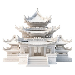 Fototapeta premium white japanese temple transparent background