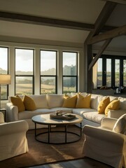 living room with fireplace