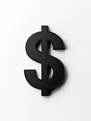 Obraz premium Bold Black Dollar Sign on White Background