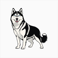 Husky dog ​​mascot logo concept design