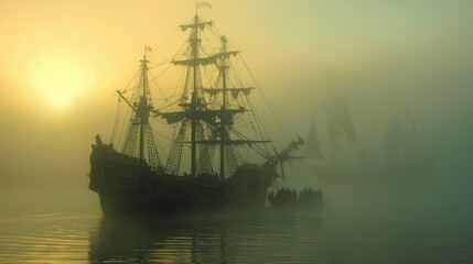 Fototapeta premium Sailing through the Mist