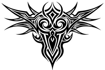 Tribal tattoo icon silhouette, Neo tribal tattoo gothic, vector illustration


