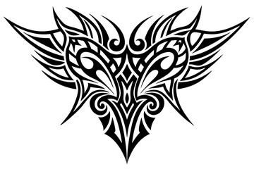 Tribal tattoo icon silhouette, Neo tribal tattoo gothic, vector illustration

