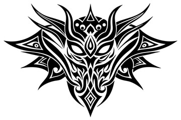 Tribal tattoo icon silhouette, Neo tribal tattoo gothic, vector illustration

