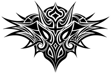 Obraz premium Tribal tattoo icon silhouette, Neo tribal tattoo gothic, vector illustration