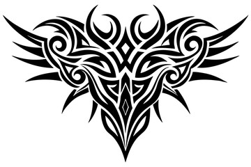 Tribal tattoo icon silhouette, Neo tribal tattoo gothic, vector illustration

