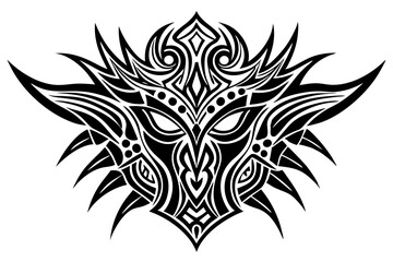 Tribal tattoo icon silhouette, Neo tribal tattoo gothic, vector illustration

