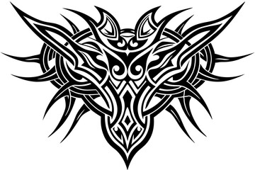 Tribal tattoo icon silhouette, Neo tribal tattoo gothic, vector illustration

