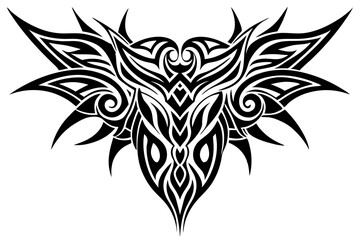 Tribal tattoo icon silhouette, Neo tribal tattoo gothic, vector illustration

