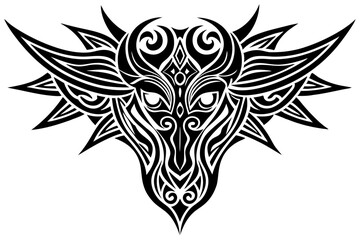 Tribal tattoo icon silhouette, Neo tribal tattoo gothic, vector illustration

