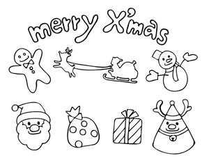 Cute Xmas illustration set