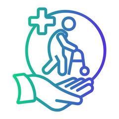 elderly Line Gradient Icon