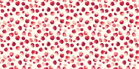 a seamless ruby red apple pattern on a light ivory background, in a watercolor, hand-drawn style