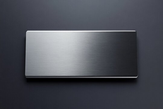 Elegant metal office plate mockup showcasing a minimalist design on a dark surface suitable for branding or signage concepts