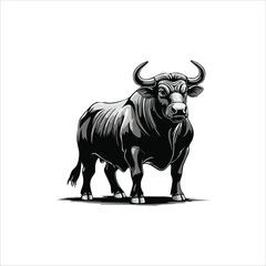 bull mascot logo design concept