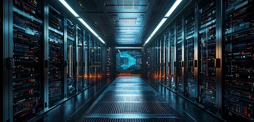 High-tech server environment processing large data sets efficiently.