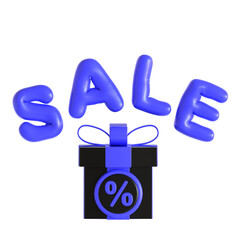 black friday sale baloon 3d icon illustration