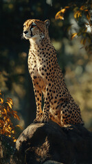 Obraz premium cheetah in the forest. Cheetah Day. World Wildlife Day