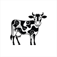 cow mascot logo design concept