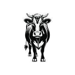 cow mascot logo design concept