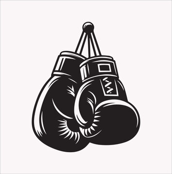recommend clip art: Gloves For Boxing Day Vector Silhouette on a white background