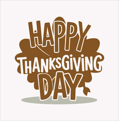 Thanksgiving day Typography lettering Vector silhouette on a white background