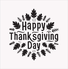 Thanksgiving day Typography lettering Vector silhouette on a white background