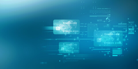 2d illustration Abstract futuristic electronic circuit technology background